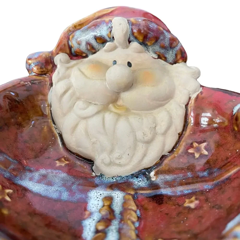 Santa Claus Candy Dish Soap Ceramic Trinket Christmas Holiday Decoration